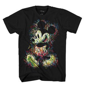 Disney Men's Mickey Mouse Crayon Scribble T-Shirt